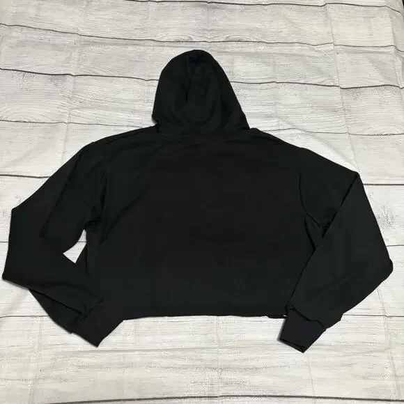 Disney Mickey Mouse Skeleton Juniors Size Large Oversized Cropped Hoodie Glows - Picture 9 of 11